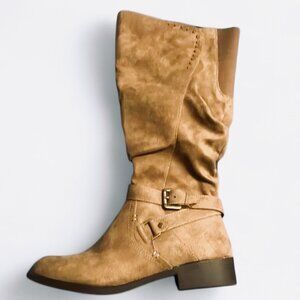 White Mountain Taupe Beige Liona Knee High Riding Boots Size 8